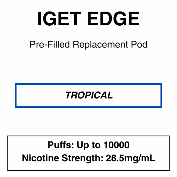 IGET - Edge Closed Pod Vape - Replacement Pods - 10000 Puffs - 28.5mg/ml Nicotine - Image 4