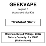 Geekvape - Legend 3 200W 5.5ml - Mod Starter Kit - Image 3