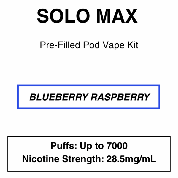 Solo Max - Closed Pod Vape Kit - 28.5mg/ml Nicotine - 7000 Puffs - Image 6