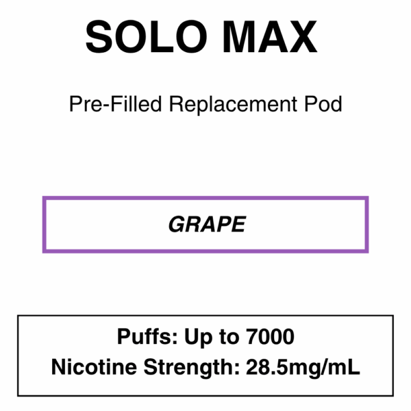 Solo Max - Replacement Pod - 28.5mg/ml Nicotine - 7000 Puffs - Image 20