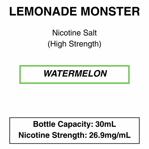 Watermelon (Lemonade Monster) - Nic Salt - 30ml - Image 3