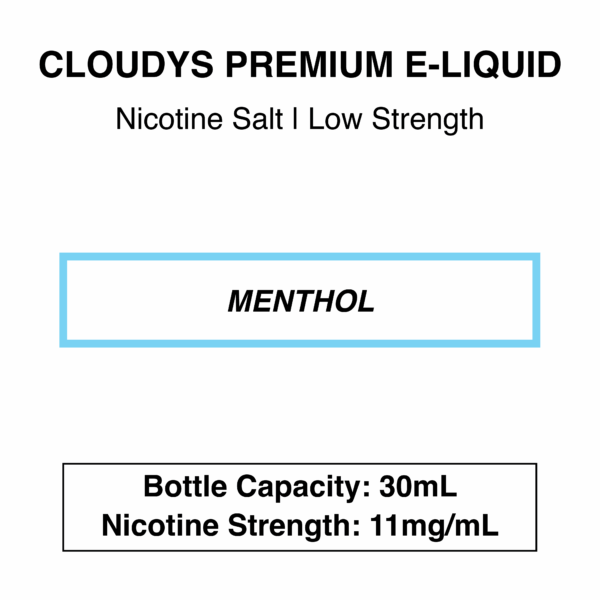 Menthol - Cloudys Premium E- Liquid Nic Salt 30 ml - Image 2