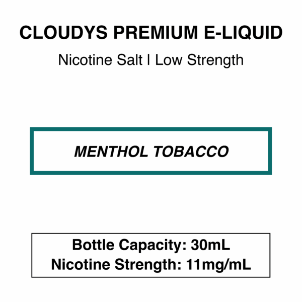 Cloudys Premium E- Liquid Nic Salt - Tobacco Series - 30 ml - Image 2
