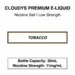 Cloudys Premium E- Liquid Nic Salt - Tobacco Series - 30 ml - Image 9