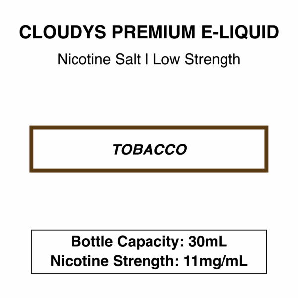 Cloudys Premium E- Liquid Nic Salt - Tobacco Series - 30 ml - Image 9