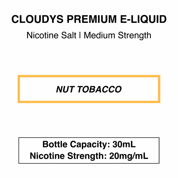 Cloudys Premium E- Liquid Nic Salt - Tobacco Series - 30 ml - Image 7