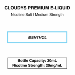 Menthol - Cloudys Premium E- Liquid Nic Salt 30 ml - Image 3