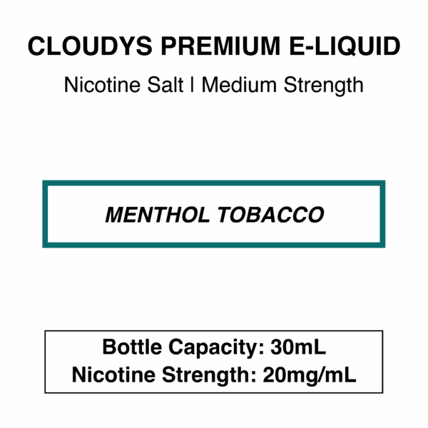Cloudys Premium E- Liquid Nic Salt - Tobacco Series - 30 ml - Image 8