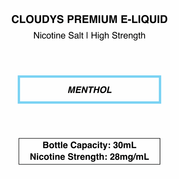 Menthol - Cloudys Premium E- Liquid Nic Salt 30 ml - Image 4