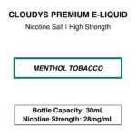 Cloudys Premium E- Liquid Nic Salt - Tobacco Series - 30 ml - Image 5