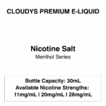 Menthol - Cloudys Premium E- Liquid Nic Salt 30 ml