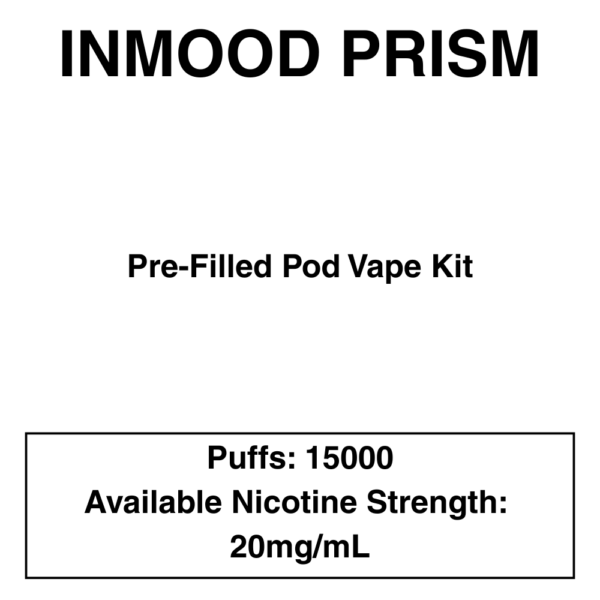 Inmood - Prism - Closed Pod Vape Kit with reusable battery - 15000 Puffs - Image 1