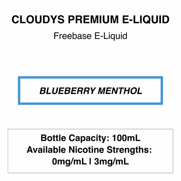 Blueberry Menthol (Heisenberg Slush) - Cloudys Premium E- Liquid Freebase 60 ml/100ml - Image 1