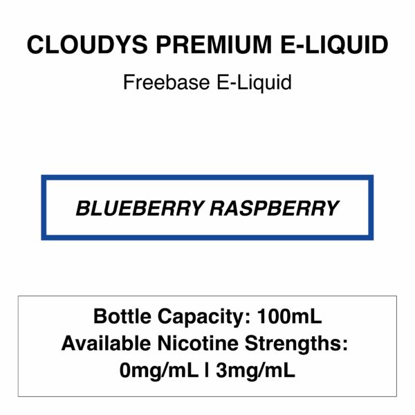Blueberry Raspberry (Blue Razz Ice) - Cloudys Premium E- Liquid Freebase 60 ml/100ml - Image 1