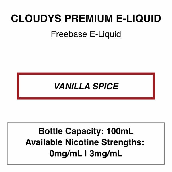Vanilla Spice (Cola Vape) - Cloudys Premium E- Liquid Freebase 60 ml/100ml - Image 1