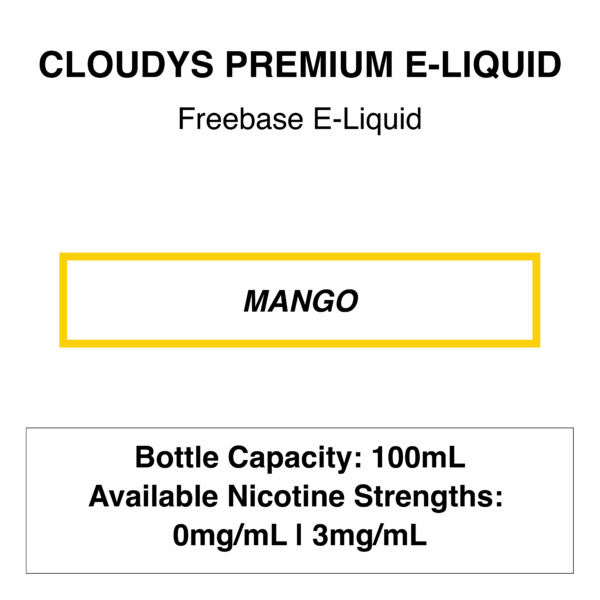 Mango (Ice Mango) - Cloudys Premium E- Liquid Freebase 60 ml/100ml - Image 1