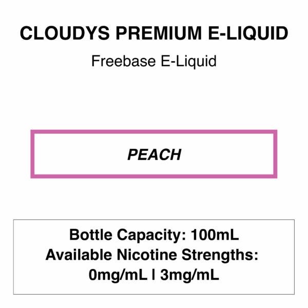Peach (Peach Ice) - Cloudys Premium E- Liquid Freebase 60 ml/100ml - Image 1