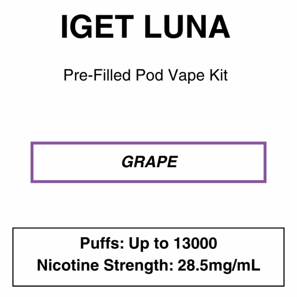 IGET - Luna KP 13000 - Rechargeable Vape Kit - up to 13000 Puffs - Image 16