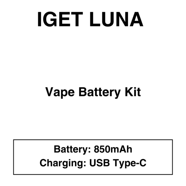 IGET - Luna KP 13000 - Battery Kit - 850mAh (No pods included) - Image 1