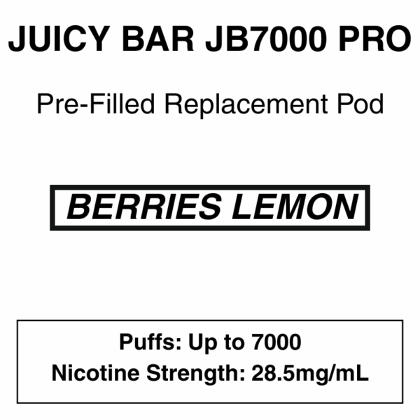 Juicy Bar - Closed Pod Vape - Replacement Pod - 28.5mg/ml Nicotine - 7000 Puffs - Image 2