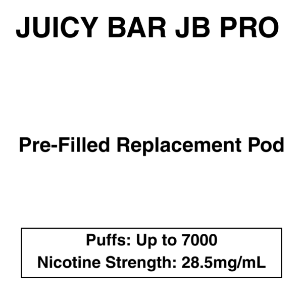 Juicy Bar - Closed Pod Vape - Replacement Pod - 28.5mg/ml Nicotine - 7000 Puffs - Image 1