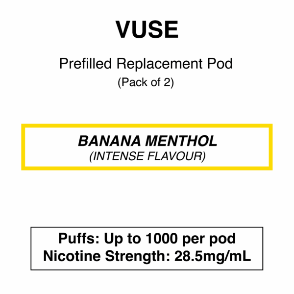 Vuse - eLiquids - Banana Menthol - 28.5mg/mL (Intense Flavour) - Image 1