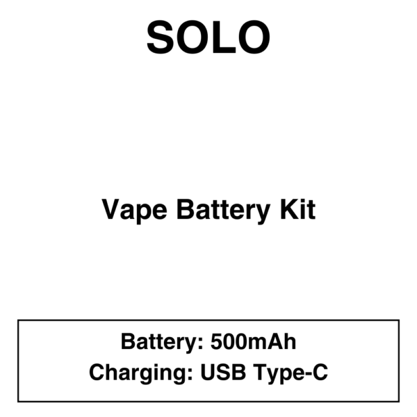 Solo - Disposable Pod Vape Kit - Battery Only - 500mAh - Image 1