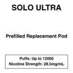 Solo Ultra - Replacement Pod - 28.5mg/ml Nicotine - 12000 Puffs