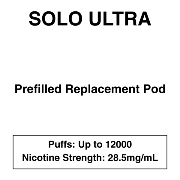 Solo Ultra - Replacement Pod - 28.5mg/ml Nicotine - 12000 Puffs - Image 1