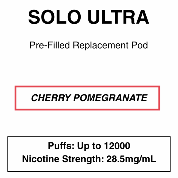 Solo Ultra - Replacement Pod - 28.5mg/ml Nicotine - 12000 Puffs - Image 2