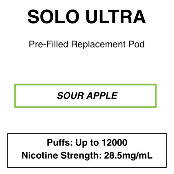 Solo Ultra - Replacement Pod - 28.5mg/ml Nicotine - 12000 Puffs - Image 12