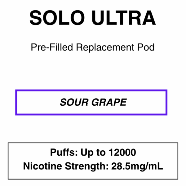 Solo Ultra - Replacement Pod - 28.5mg/ml Nicotine - 12000 Puffs - Image 10
