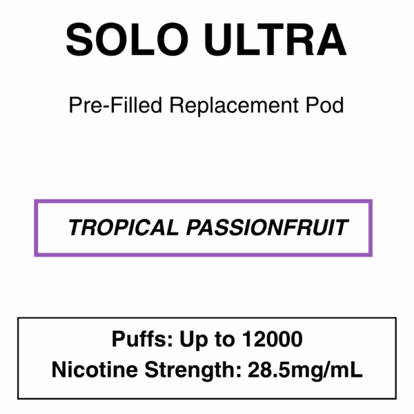 Solo Ultra - Replacement Pod - 28.5mg/ml Nicotine - 12000 Puffs - Image 3