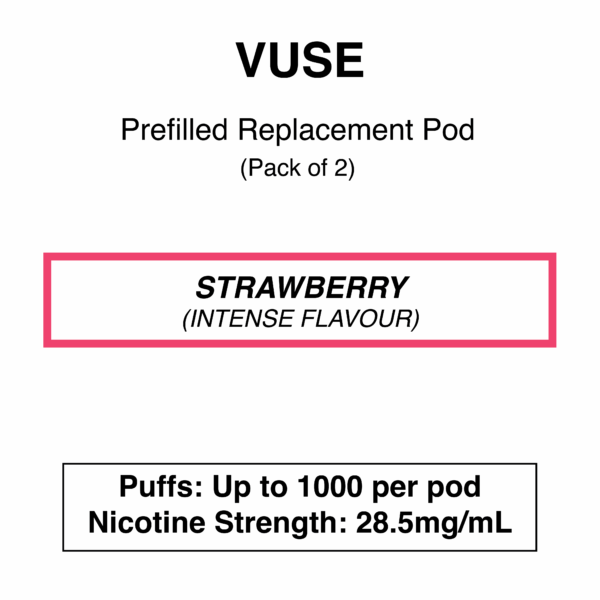 Vuse - eLiquids - Strawberry - 28.5mg/mL (Intense Flavour) - Image 1