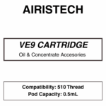 Airistech - VE9 - Empty Refillable Cartridge Tank 510 Concentrate Vaporisers - Image 2