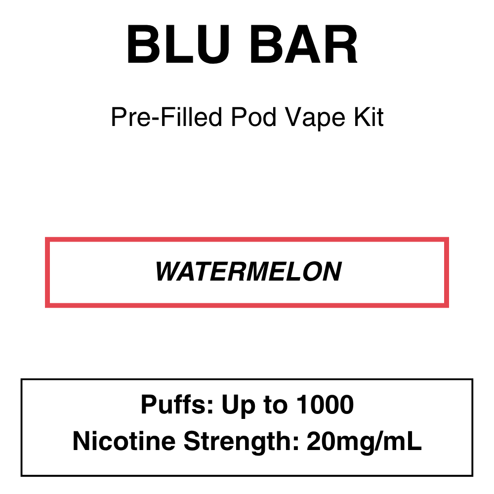 Blu Bar_Kit_20mg_Watermelon Blu Bar - Pod Vape Kit - Image 7