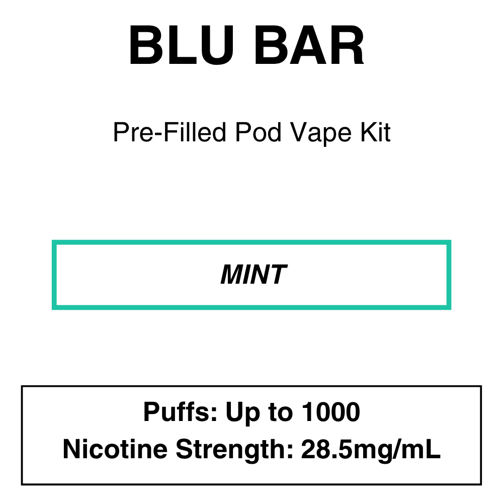 Blu Bar_Kit_28.5mg_Mint Blu Bar - Pod Vape Kit - Image 9