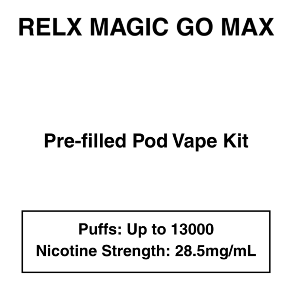 RELX - MagicGo Max - Prefilled Pod Vape Kit - 13000 Puffs - 28.5mg/mL Nicotine - Image 1