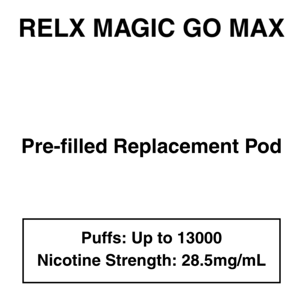 RELX - MagicGo Max - Prefilled Replacement Pod - 13000 Puffs - 28.5mg/mL Nicotine - Image 1