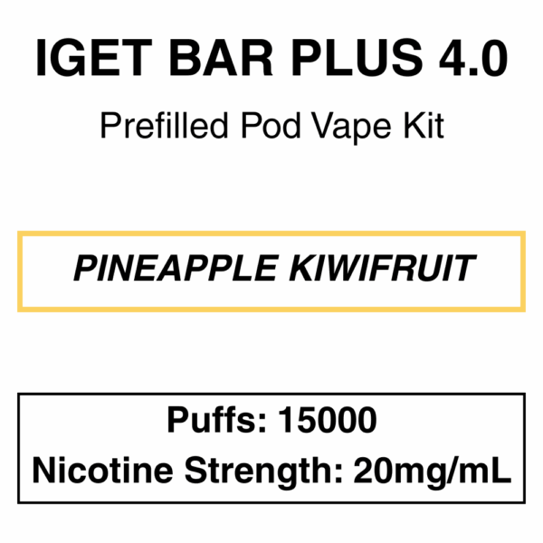 IGET - Bar Plus 4.0 - Prefilled Vape Kit - 20mg/mL Nicotine - 15000 Puffs - Image 11