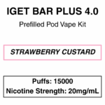 IGET - Bar Plus 4.0 - Prefilled Vape Kit - 20mg/mL Nicotine - 15000 Puffs - Image 12