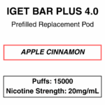 IGET - Bar Plus 4.0 - Prefilled Replacement Pod - 20mg/mL Nicotine - 15000 Puffs - Image 3