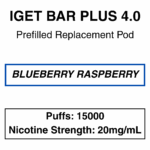 IGET - Bar Plus 4.0 - Prefilled Replacement Pod - 20mg/mL Nicotine - 15000 Puffs - Image 6