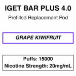 IGET - Bar Plus 4.0 - Prefilled Replacement Pod - 20mg/mL Nicotine - 15000 Puffs - Image 9