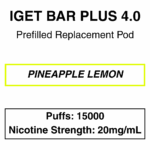 IGET - Bar Plus 4.0 - Prefilled Replacement Pod - 20mg/mL Nicotine - 15000 Puffs - Image 11