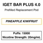 IGET - Bar Plus 4.0 - Prefilled Replacement Pod - 20mg/mL Nicotine - 15000 Puffs - Image 12