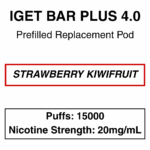 IGET - Bar Plus 4.0 - Prefilled Replacement Pod - 20mg/mL Nicotine - 15000 Puffs - Image 14