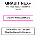 Grabit - Nex+ - Prefilled Replacement Pod - 20mg/mL Nicotine - Image 3