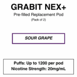 Grabit - Nex+ - Prefilled Replacement Pod - 20mg/mL Nicotine - Image 8