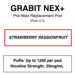 Grabit - Nex+ - Prefilled Replacement Pod - 20mg/mL Nicotine - Image 21